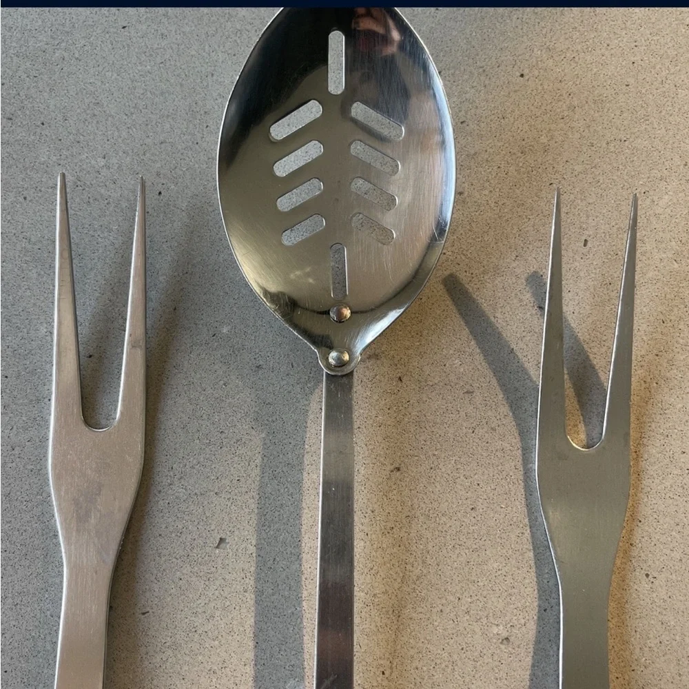 Vintage Floral Kitchen Utensil Set slotted spoon serving forks utensils botanica